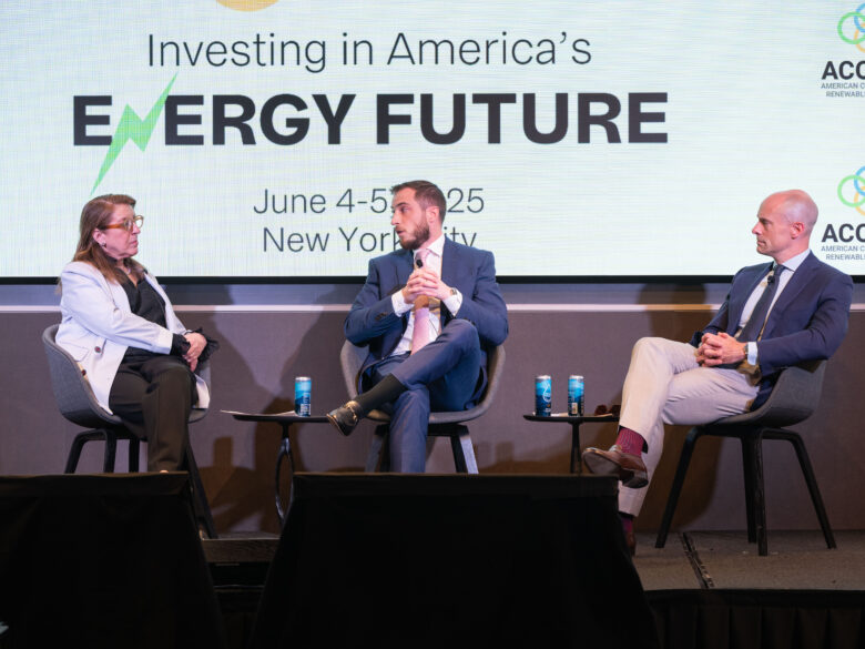 ACORE Finance Forum panelists on stage.