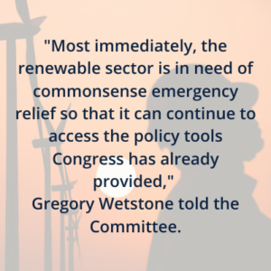 Quote from Greg Wetstone's testimony