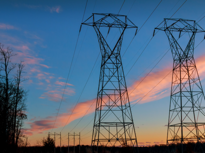 Transmission Tower with sunset background