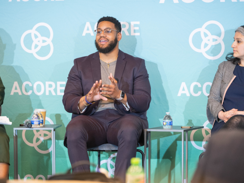 ACORE Accelerate alumni Miles Braxton speaks on a panel at the 2026 ACORE Policy Forum.