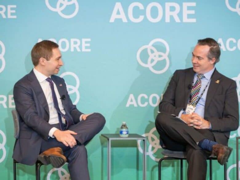 Keynote conversation at the ACORE Policy Forum with Alex Fitzsimmons and Colin Meehan.