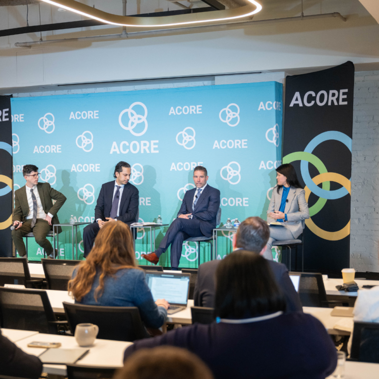 ACORE Policy Forum panelists address attendees on stage.