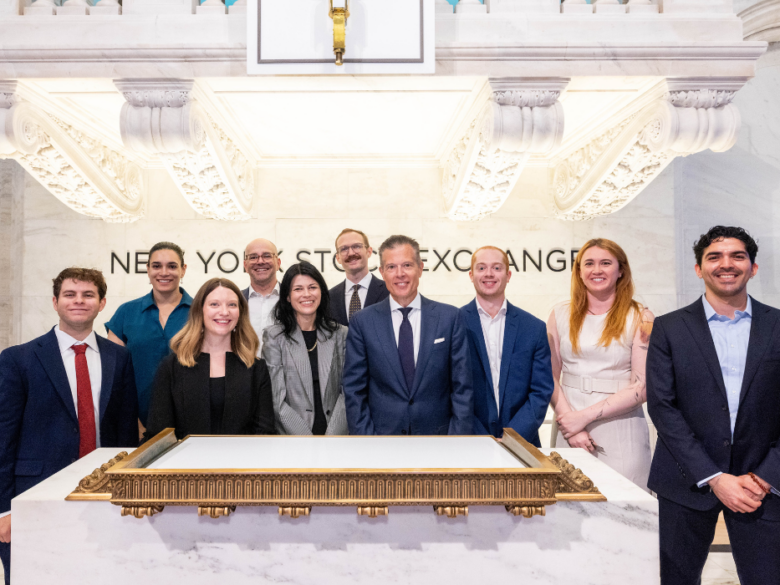 The ACORE team poses for a group photo at the NYSE.